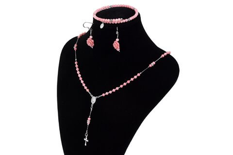 Menge 100 Rundholzperlen 8mm Rosa Koralle für Halsketten Armbänder Rosenkränze 
