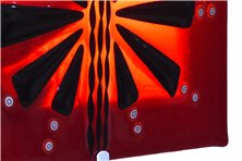 Lampe à mur en fusion de verre rouge