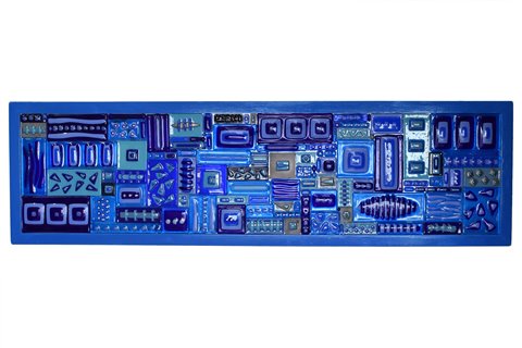 Panneau lumineux mural bleu