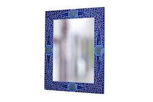 Miroir rectangulaire en mosaïque bleu
