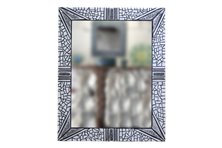 Miroir en mosaïque blanc
