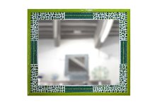 Miroir en mosaïque vert