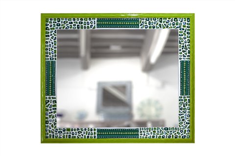 Miroir en mosaïque vert