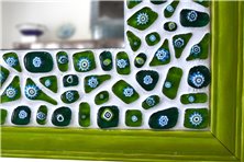 Miroir en mosaïque vert