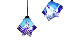Lampadario tris azzurro