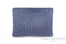 Pochette intrecciata in pelle di vitello