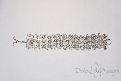 Bracciale Piceno in argento e spirali piccole