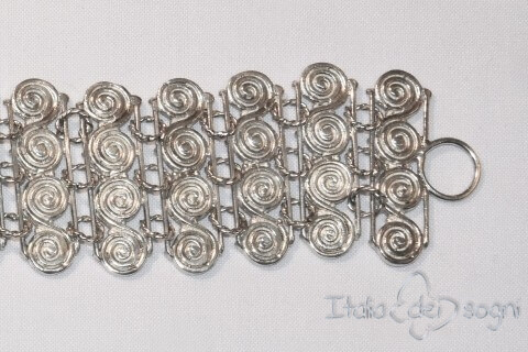 Bracciale Piceno in argento e spirali piccole