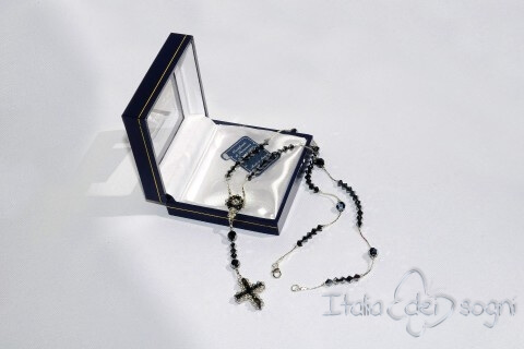 Rosaire en argent et Swarovski