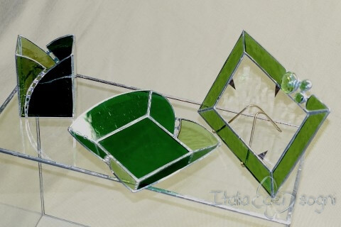 Composizione in vetro "gioie verde”