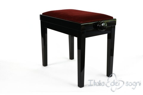 Small Bench for Piano “Rossini” - bordeaux velvet