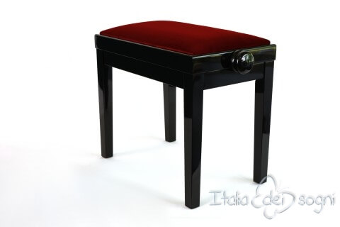 Small Bench for Piano “Rossini” - red velvet