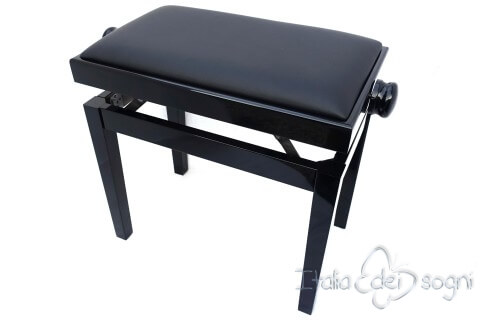Small Bench for Piano “Rossini” - real leather black