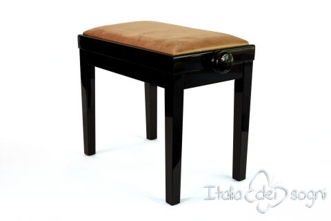 Tabouret de piano « Rossini» - velours noisette