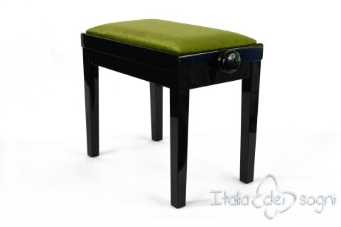 Small Bench for Piano “Rossini” - green velvet