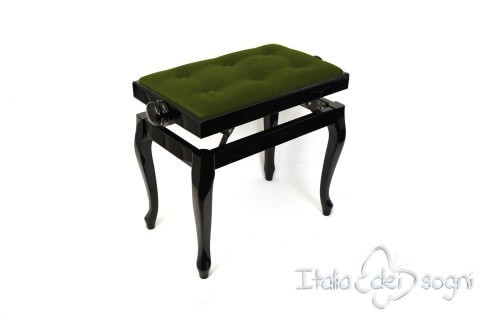 Small Bench for Piano “Vivaldi” - green velvet