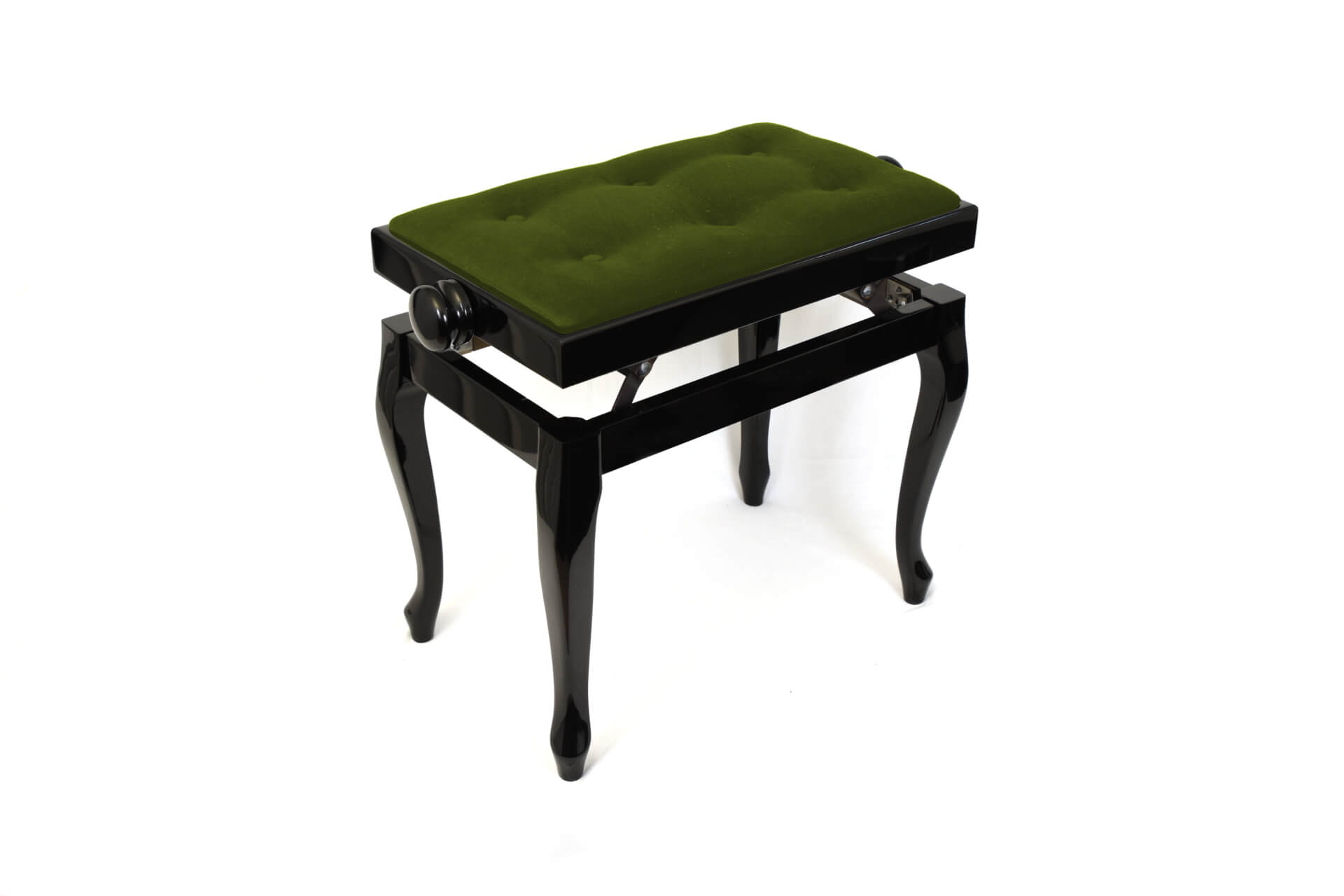 Small Bench For Piano Adjustable In Height Vivaldi Green Velvet