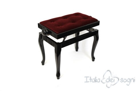 Small Bench for Piano “Vivaldi” - red velvet