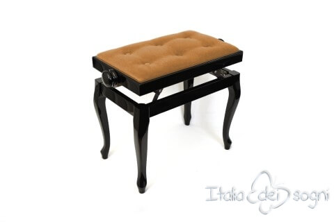 Small Bench for Piano “Vivaldi” - hazelnut velvet