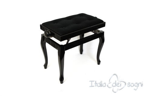 Small Bench for Piano “Vivaldi” - black velvet