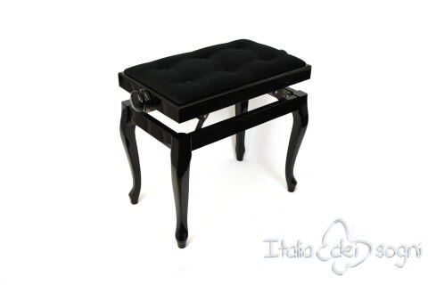 Tabouret de piano « Vivaldi» - velours noir