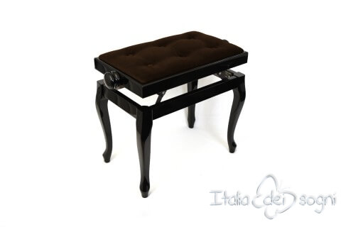 Small Bench for Piano “Vivaldi” - brown velvet