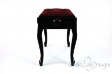 Tabouret de piano « Vivaldi» - velours bordeaux
