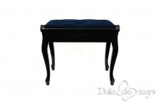 Small Bench for Piano “Vivaldi” - blue velvet