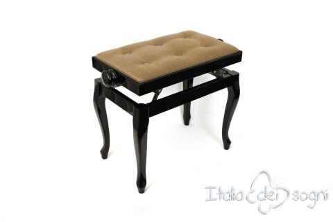 Small Bench for Piano “Vivaldi” - beige velvet