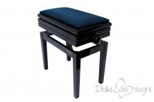 Small Bench for Piano “Verdi” - blue velvet