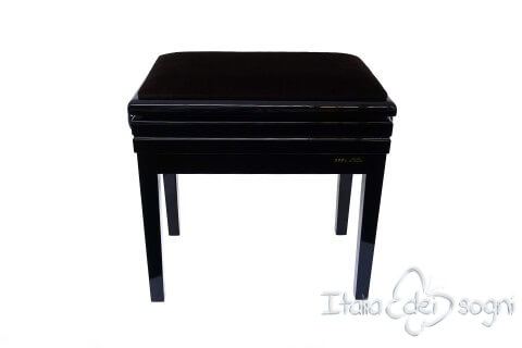Small Bench for Piano “Verdi” - black velvet