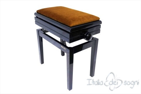 Small Bench for Piano “Verdi” - gold velvet