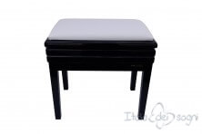 Tabouret de piano « Verdi» - veritable cuir blanc