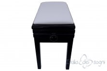 Tabouret de piano « Verdi» - veritable cuir blanc