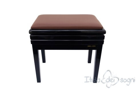 Tabouret de piano « Verdi» - veritable cuir marron