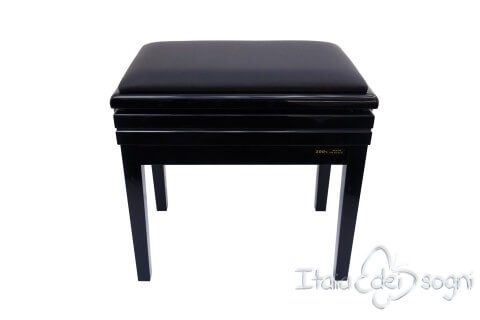 Tabouret de piano « Verdi» - veritable cuir noir