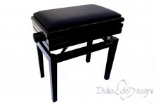 Small Bench for Piano “Verdi” - real leather black