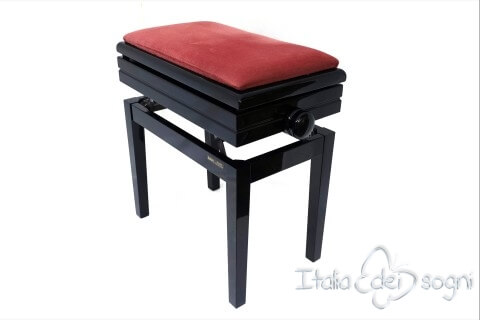 Small Bench for Piano “Verdi” - pink velvet