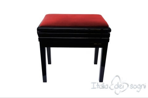 Tabouret de piano « Verdi» - velours rouge