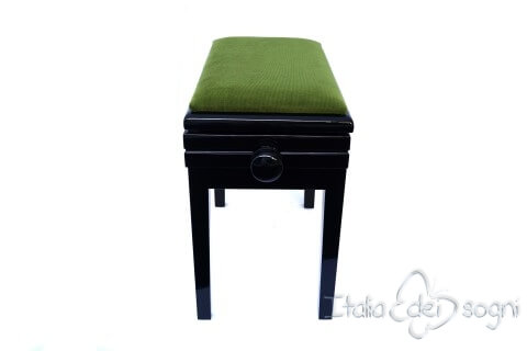 Small Bench for Piano “Verdi” - green velvet