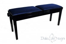 Tabouret de piano double « Mascagni» - velours blue