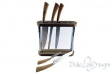 crystal knife block, olive wood