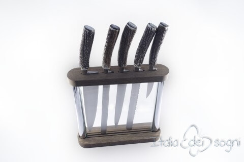 crystal knife block, deer