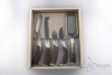 5-piece cheese knife set, deer