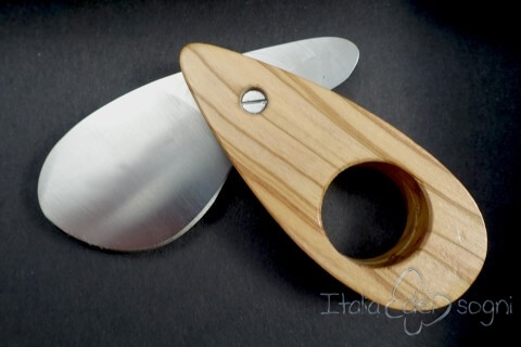 oval cigar-cutter, olive wood