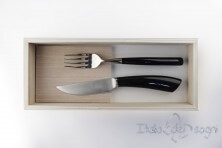 pair of buffalo Rustic cutlery
