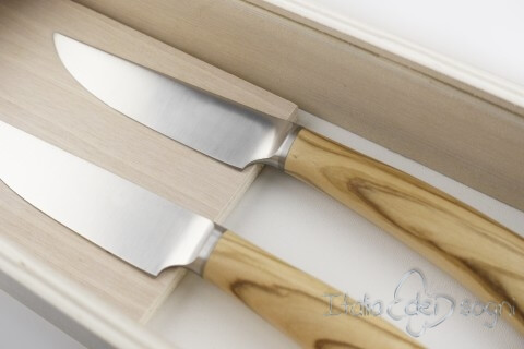 2-piece olive wood Rustic steak knives