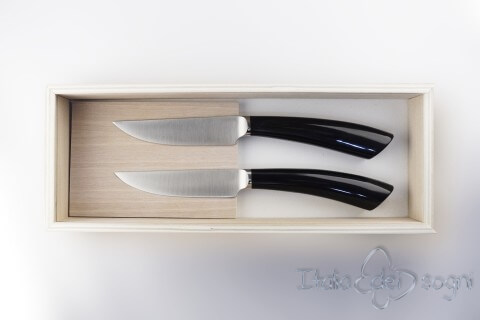 2 coltelli bistecca rustico nero