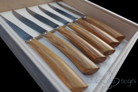 6 piece olive Noble steak knives
