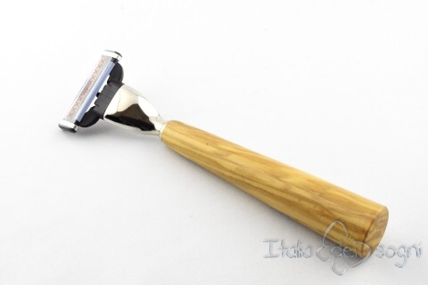 flat razor, olive wood